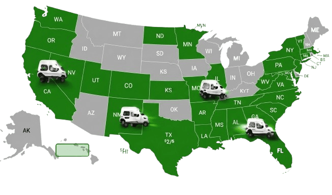 United States service area map