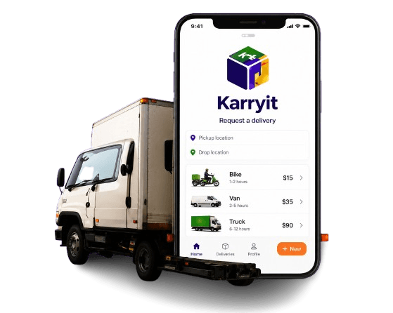Karryit app with moving truck